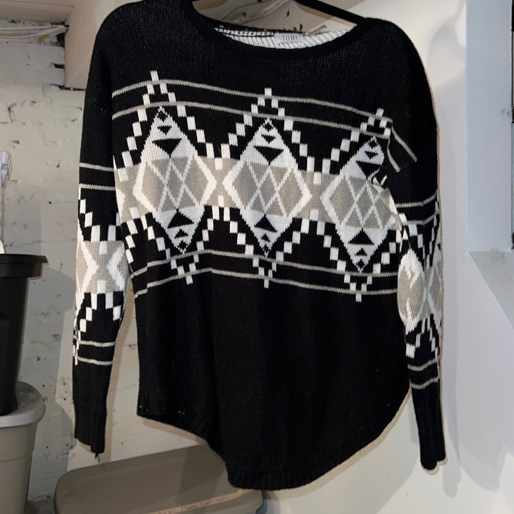 Black White and Gray Winter Sweater- Very Warm!